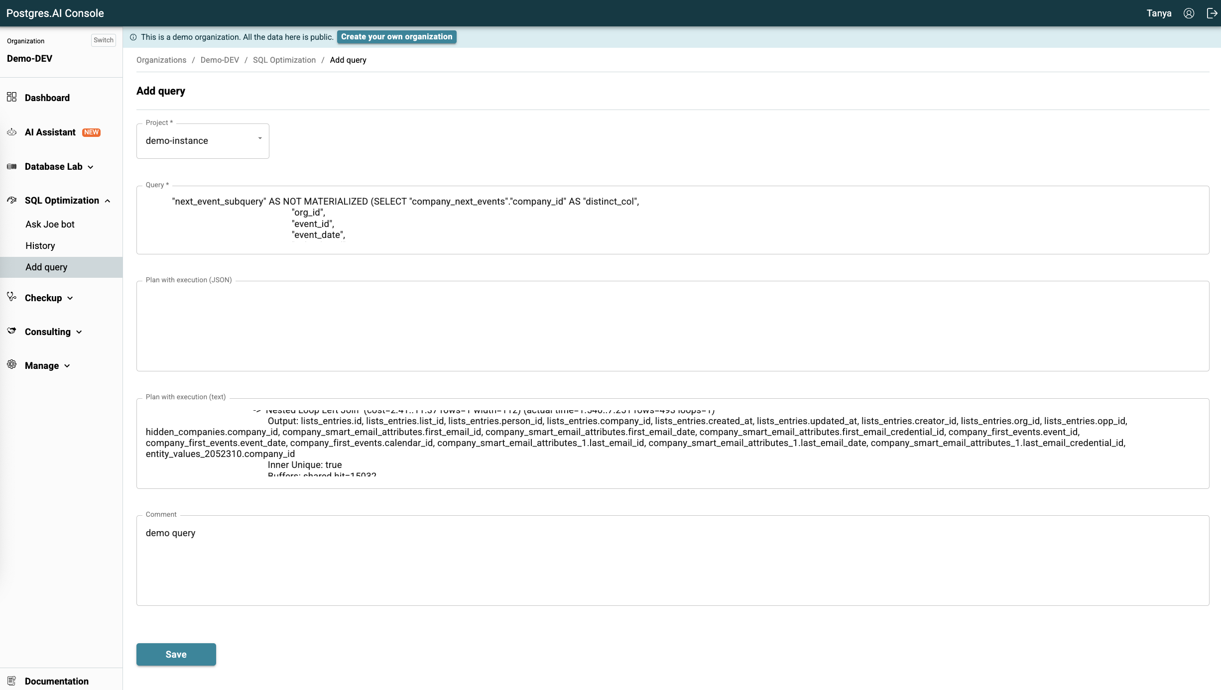 SQL query toolkit