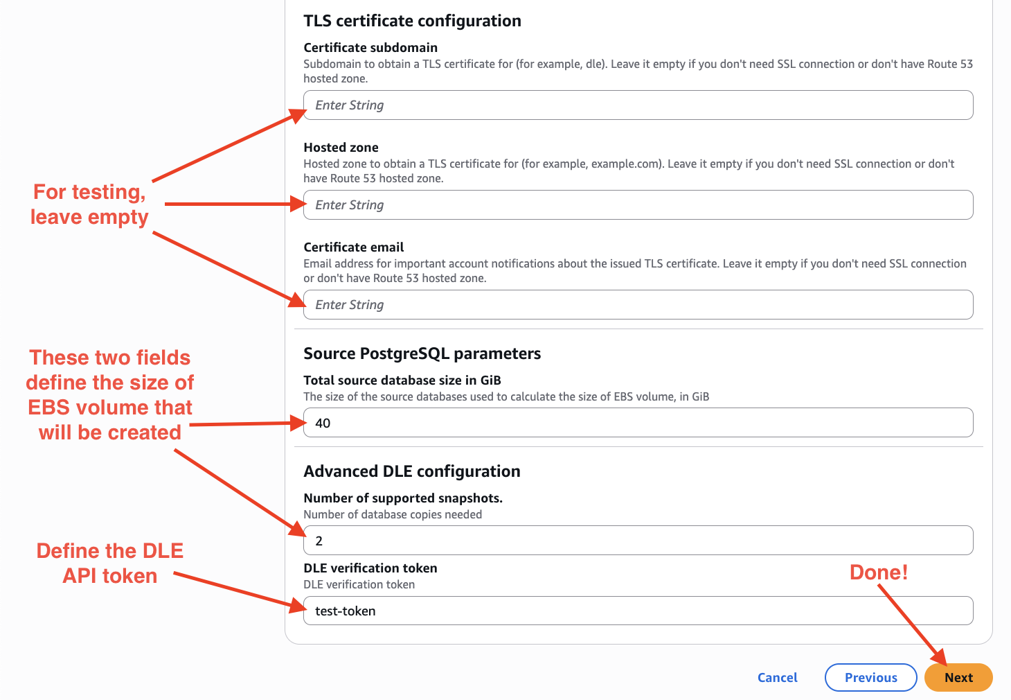 DBLab Engine in AWS Marketplace: step 8