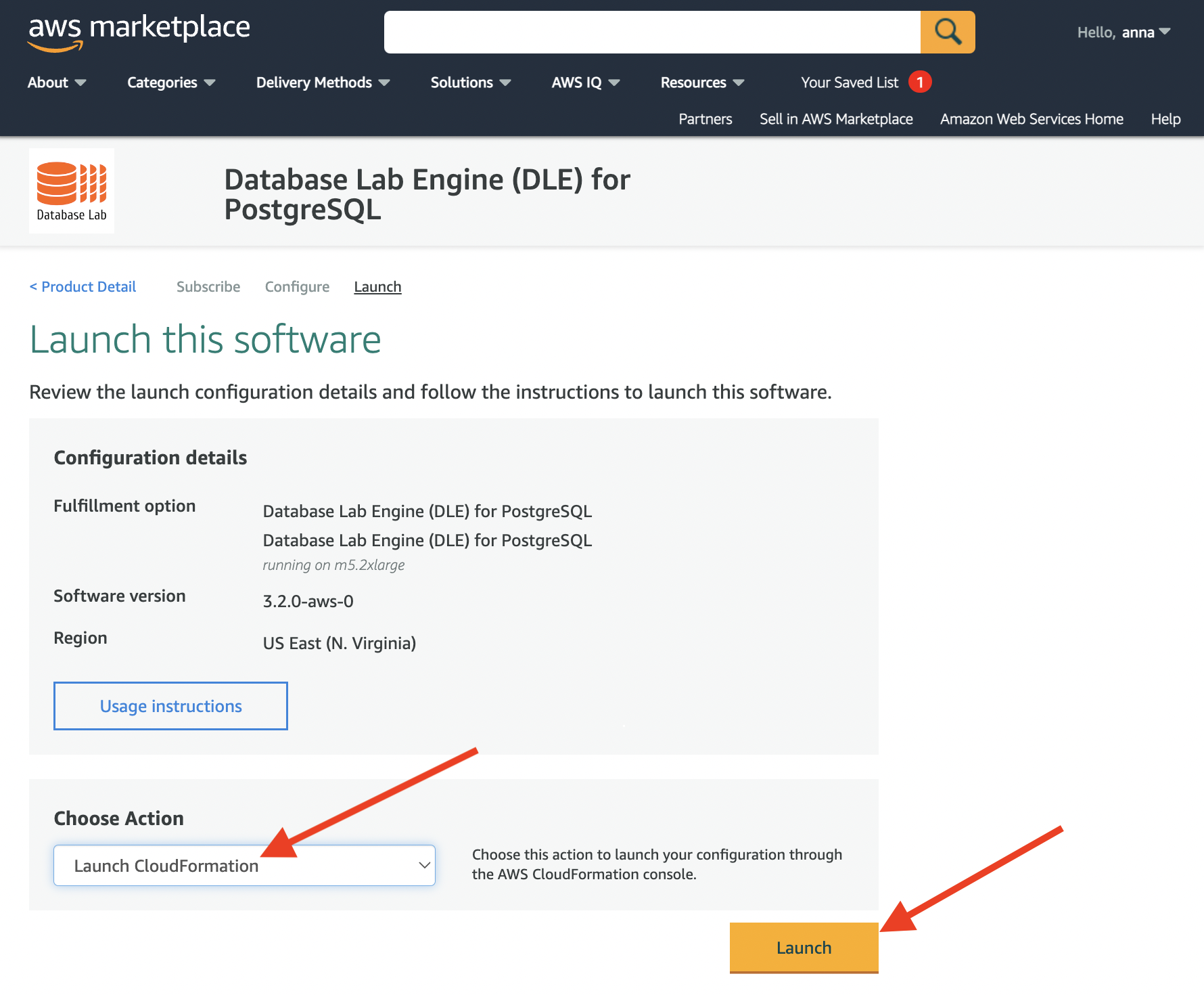 Database Lab Engine in AWS Marketplace: step 4