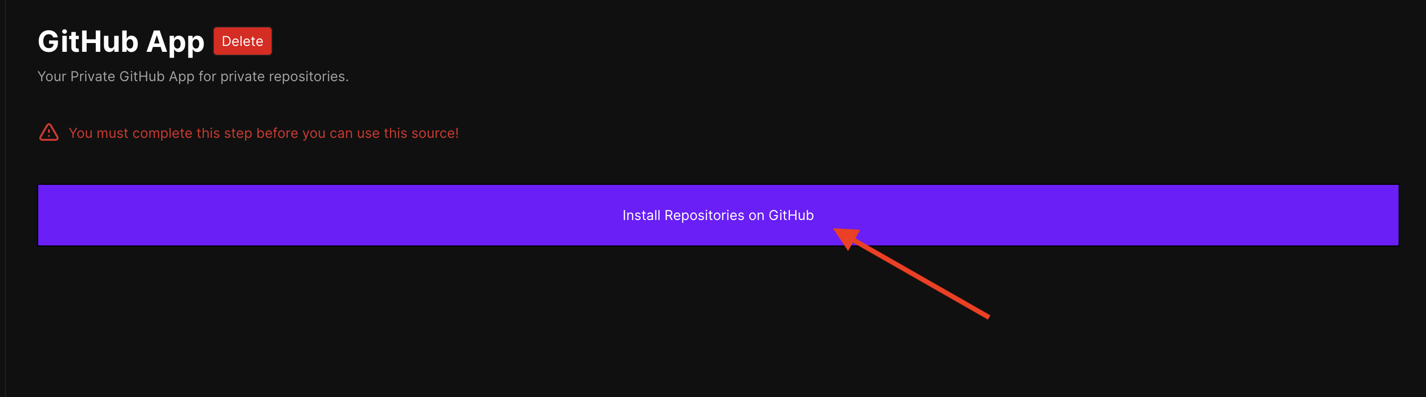 Coolify GitHub app installation page